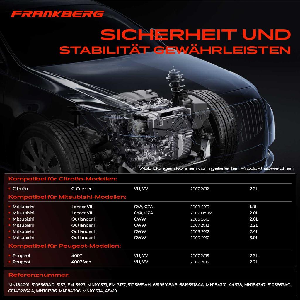 1x Motorlager Getriebelagerlager Vorne für Mitsubishi Lancer VIII Outlander II Peugeot 4007