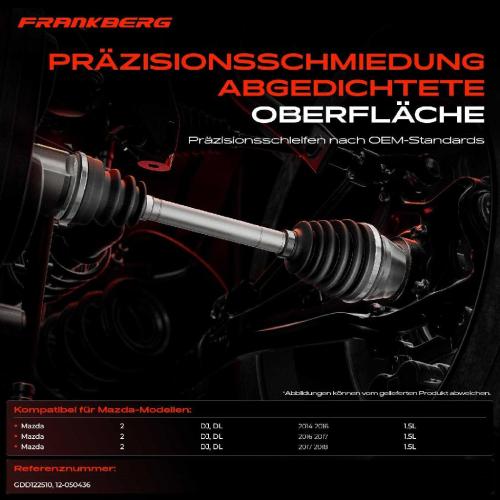 Frankberg 1x Antriebswelle Gelenksatz Vorderachse für Mazda 2 DJ DL 1.5L 2014-2018 Bild Frankberg 1x Antriebswelle Gelenksatz Vorderachse für Mazda 2 DJ DL 1.5L 2014-2018