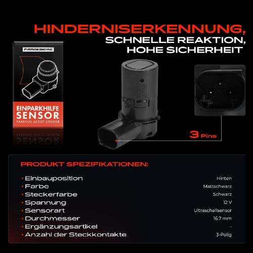 1x Parksensor PDC Sensor Hinten für Citroën C5 1 DC DE Peugeot 307 3A/C Bild 1x Parksensor PDC Sensor Hinten für Citroën C5 1 DC DE Peugeot 307 3A/C