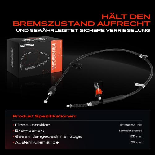 1x Seilzug Feststellbremse Hinterachse links für Hyundai Coupe GK 2001-2004 1.6L 2.0L Bild 1x Seilzug Feststellbremse Hinterachse links für Hyundai Coupe GK 2001-2004 1.6L 2.0L