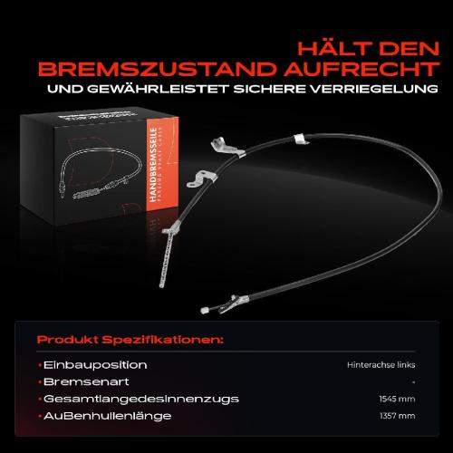 1x Seilzug Feststellbremse Hinterachse links für Toyota Yaris NCP1 NLP1 SCP1 1.0L-1.5L Bild 1x Seilzug Feststellbremse Hinterachse links für Toyota Yaris NCP1 NLP1 SCP1 1.0L-1.5L