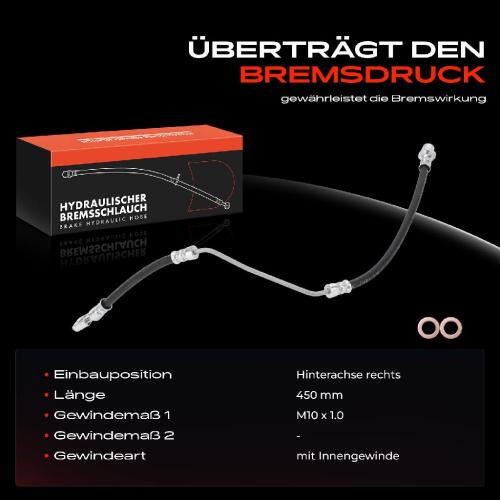 1x Bremsschlauch Bremsschläuche Hinterachse Rechts für BMW X5 E53 3.3L 3.4L 4.8L 2000-2006 Bild 1x Bremsschlauch Bremsschläuche Hinterachse Rechts für BMW X5 E53 3.3L 3.4L 4.8L 2000-2006