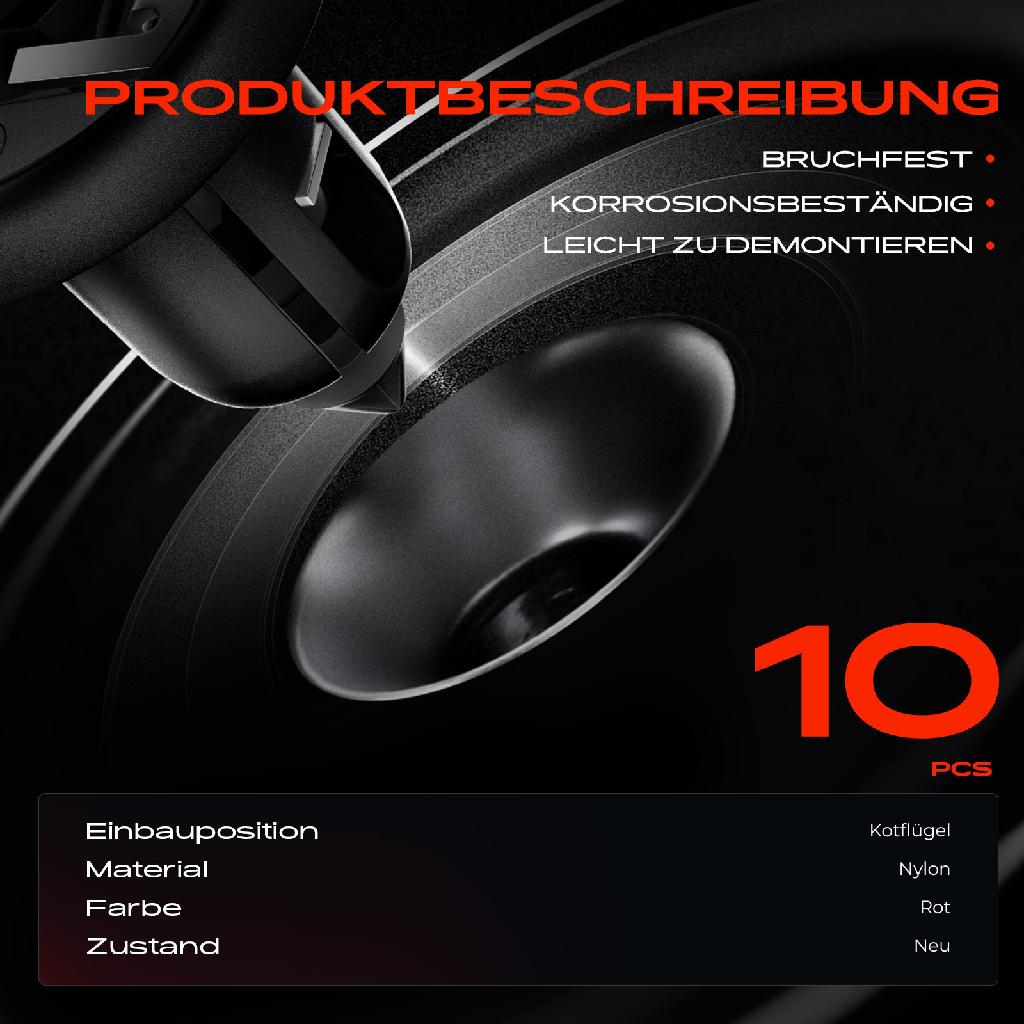 10x Befestigungsclips Kotflügel für Toyota Hilux VII N1 N2 9090467037