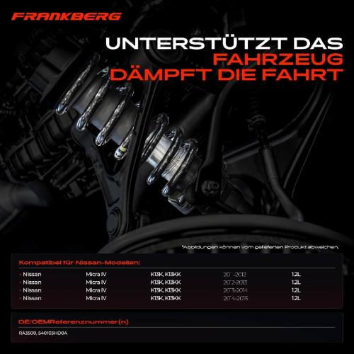 Frankberg 2x Fahrwerksfeder Vorderachse für Nissan Micra IV K13K K13KK 1.2L 2011-2015 Bild Frankberg 2x Fahrwerksfeder Vorderachse für Nissan Micra IV K13K K13KK 1.2L 2011-2015