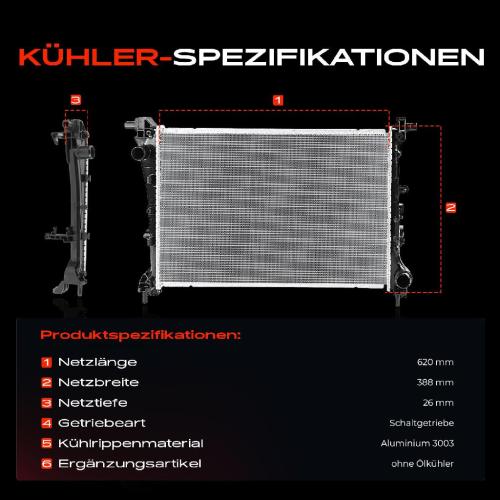 Frankberg 1x Kühler Wasserkühler Motorkühler für Fiat Tipo 356 1.3L 1.4L 1.6L Bj ab 2015 Bild Frankberg 1x Kühler Wasserkühler Motorkühler für Fiat Tipo 356 1.3L 1.4L 1.6L Bj ab 2015