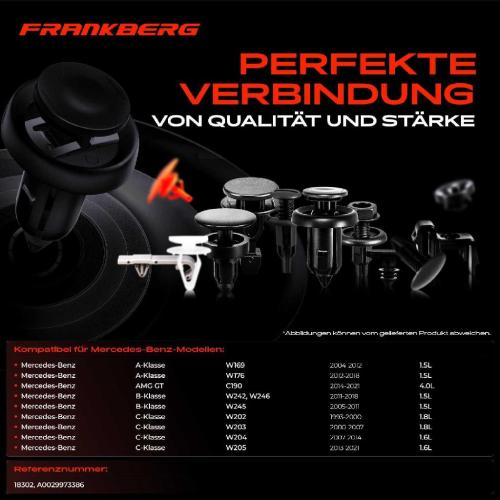 Frankberg 20x Befestigungsclips Abdeckstopfen für Mercedes-Benz W202 W203 W204 W169 W210 Bild Frankberg 20x Befestigungsclips Abdeckstopfen für Mercedes-Benz W202 W203 W204 W169 W210