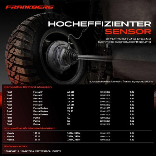 1x ABS Sensor Hinterachse beidseitig für Ford Fiesta IV Kasten Puma Mazda 121 III 1.2L 1998-2003 Bild 1x ABS Sensor Hinterachse beidseitig für Ford Fiesta IV Kasten Puma Mazda 121 III 1.2L 1998-2003