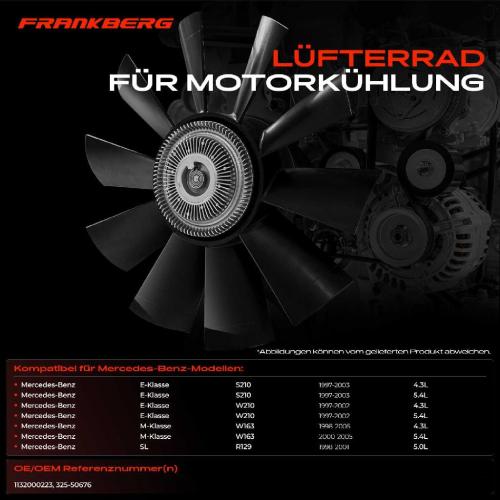 1x Lüfterrad Motorkühlung für Mercedes Benz E-Klasse W210 W163 R129 S210 1997-2005 Bild 1x Lüfterrad Motorkühlung für Mercedes Benz E-Klasse W210 W163 R129 S210 1997-2005