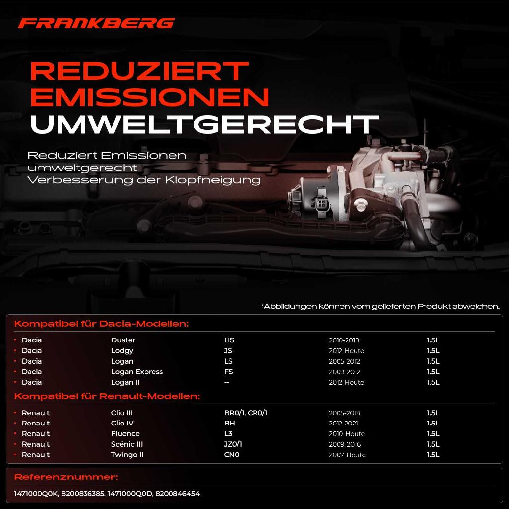1x AGR-Ventil Abgasrückführungsventil für Dacia Dokker Express Kasten/MPV MPV Duster Lodgy Logan II MCV Nissan