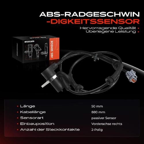 Frankberg 1x ABS Sensor Vorderachse rechts für Nissan Almera Tino V10 1.8L 2.0L 2.2L 2000-2006 Bild Frankberg 1x ABS Sensor Vorderachse rechts für Nissan Almera Tino V10 1.8L 2.0L 2.2L 2000-2006