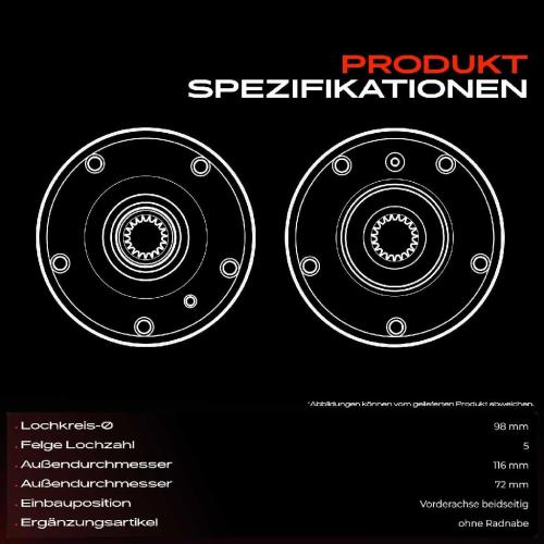 1x Radnabe Radlagersatz Vorderachse beidseitig für Alfa Romeo 156 Sportwagon 932 GT 937 1994-2010 Bild 1x Radnabe Radlagersatz Vorderachse beidseitig für Alfa Romeo 156 Sportwagon 932 GT 937 1994-2010
