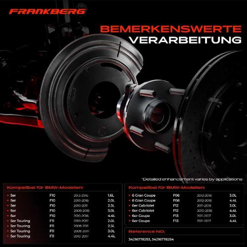 Frankberg 2x Ankerblech Bremsscheibe Hinterachse Beidseitig für BMW F10 518d F11 518d F12 640d F13 650i Bild Frankberg 2x Ankerblech Bremsscheibe Hinterachse Beidseitig für BMW F10 518d F11 518d F12 640d F13 650i