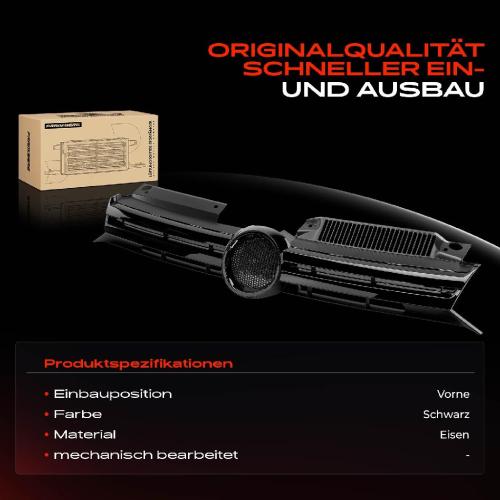 1x Kühlergrill Kühlergitter Vorne für VW Golf 6 Cabriolet Variant 5K1 AJ5 Bild 1x Kühlergrill Kühlergitter Vorne für VW Golf 6 Cabriolet Variant 5K1 AJ5