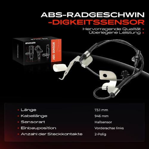 Frankberg 1x ABS Sensor Vorderachse links für Mazda MX-5 III NC 1.8L 2.0L 2005-2014 Bild Frankberg 1x ABS Sensor Vorderachse links für Mazda MX-5 III NC 1.8L 2.0L 2005-2014