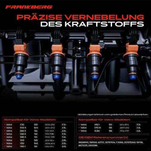 5x Einspritzventil Einspritzdüse für Volvo C30 C70 S40 S60 S80 V40 V60 XC60 Bild 5x Einspritzventil Einspritzdüse für Volvo C30 C70 S40 S60 S80 V40 V60 XC60