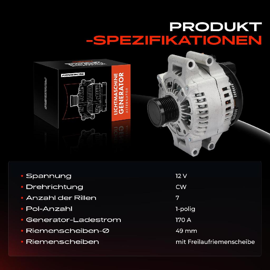 1x Lichtmaschine Generator für BMW E82 E88 3er F30 F80 F31 E91 E92 E93 3.0L