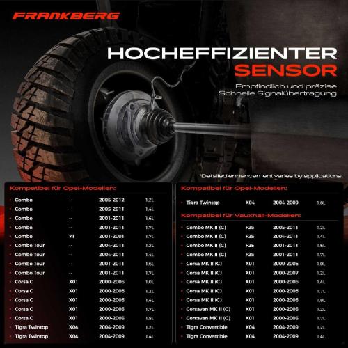 Frankberg 1x ABS Sensor Vorderachse beidseitig für Opel Combo Tour Corsa C Tigra Twintop Vauxhall MK II (C) Bild Frankberg 1x ABS Sensor Vorderachse beidseitig für Opel Combo Tour Corsa C Tigra Twintop Vauxhall MK II (C)