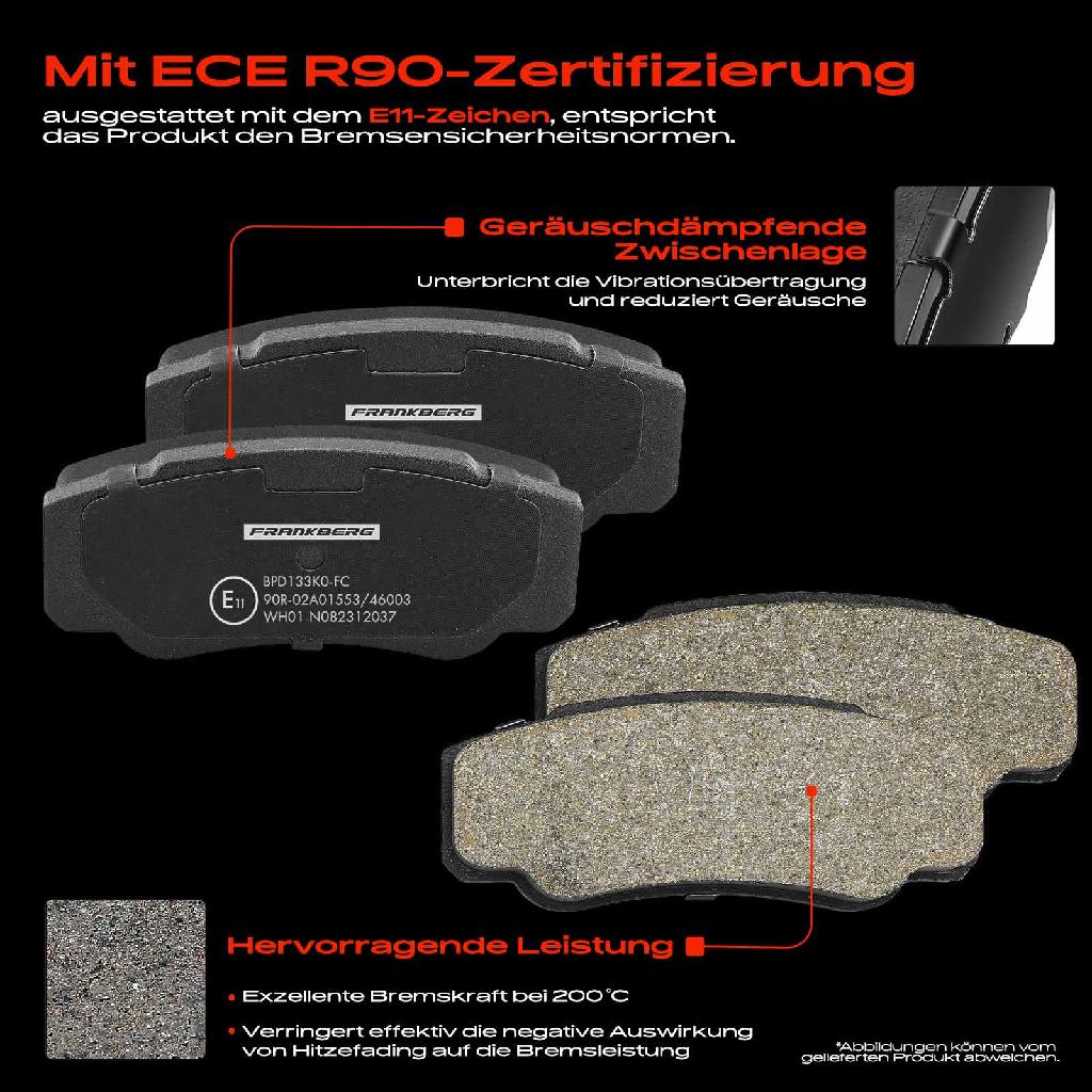 4x Bremsbeläge Hinterachse für Citroën Jumper Bus Kasten Pritsche/Fahrgestell Fiat Ducato Peugeot Boxer