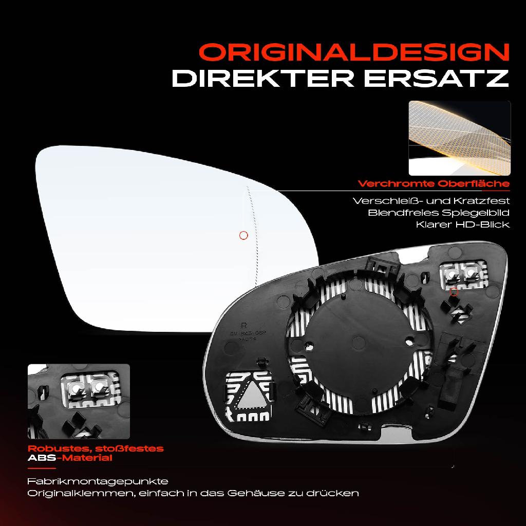 1x Spiegelglas Außenspiegel rechts für Mercedes-Benz A205 S205 W213 S213 X253 W205 C205