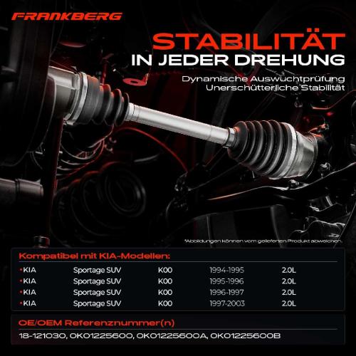 1x Antriebswelle Vorderachse Links für KIA Sportage SUV K00 2.0L 1994-2003 Bild 1x Antriebswelle Vorderachse Links für KIA Sportage SUV K00 2.0L 1994-2003