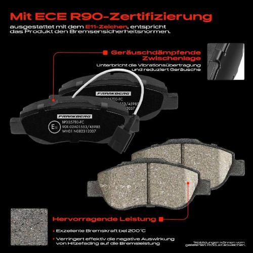 4x Bremsbeläge Vorderachse für Fiat 500 C Fiorino MPV Kasten/MPV Grande Punto Van 2007-2025 Bild 4x Bremsbeläge Vorderachse für Fiat 500 C Fiorino MPV Kasten/MPV Grande Punto Van 2007-2025