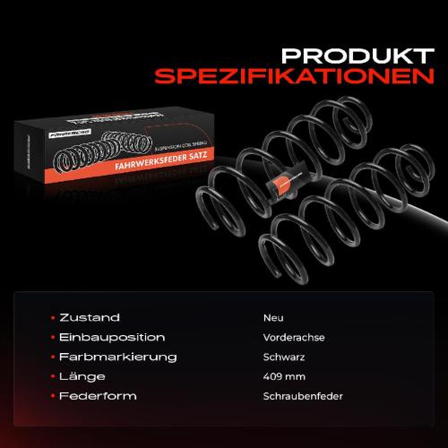 2x Fahrwerksfeder Vorderachse für Citroën C5 III RD C5 III Break RW 2.0L 2008-2017 Bild 2x Fahrwerksfeder Vorderachse für Citroën C5 III RD C5 III Break RW 2.0L 2008-2017