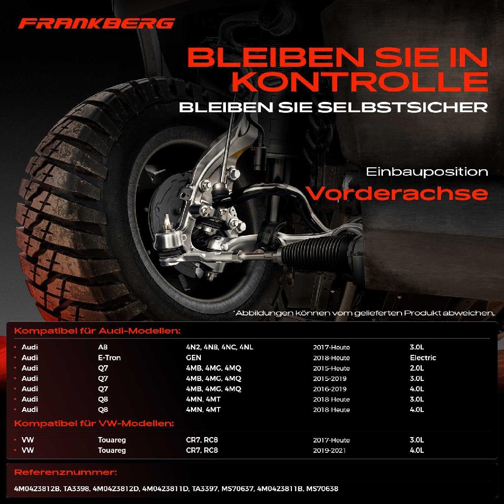 2x Spurstangenkopf Vorderachse für VW Touareg CR7 RC8 Audi A8 4N2 4N8 4NC 4NL E-Tron GEN Q7 4MB 4MG 4MQ