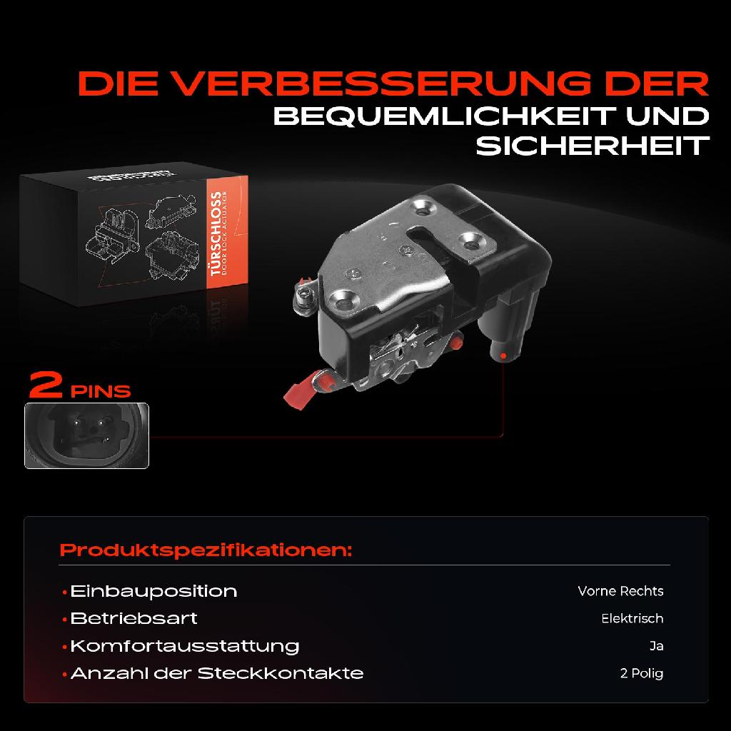 1x Türschloss Vorne Rechts für Jeep Cherokee Grand I 2.1L 2.5L 4.0L 4.2L 5.2L 5.9L 1983-2001