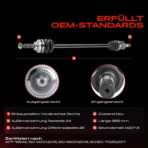 Frankberg 1x Antriebswelle Vorderachse Rechts f r KIA Rio DC 2000-2005 1.3L 1.5L Bild Frankberg 1x Antriebswelle Vorderachse Rechts f r KIA Rio DC 2000-2005 1.3L 1.5L