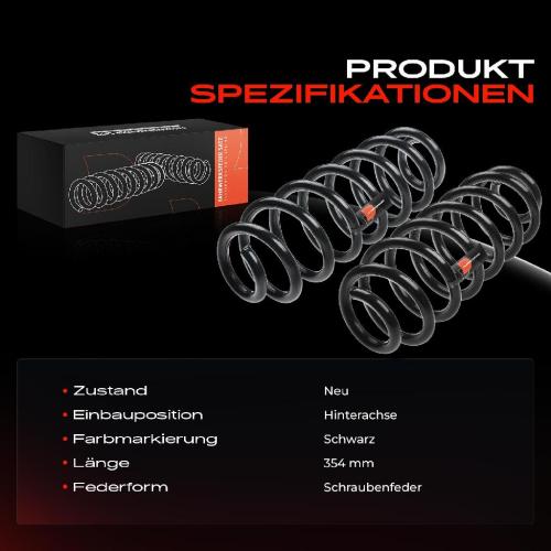 2x Fahrwerksfeder Hinterachse für VW Passat Variant 365 1.4L 1.6L 1.8L 2.0L 2010-2014 Bild 2x Fahrwerksfeder Hinterachse für VW Passat Variant 365 1.4L 1.6L 1.8L 2.0L 2010-2014