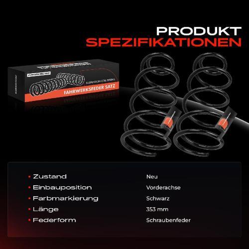 2x Fahrwerksfeder Vorderachse für Mazda 3 BK 3 Stufenheck 1.4L 1.6L 2003-2009 Bild 2x Fahrwerksfeder Vorderachse für Mazda 3 BK 3 Stufenheck 1.4L 1.6L 2003-2009