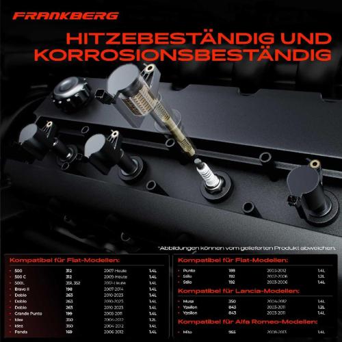 Frankberg 1x Zündmodul Zündspule für Alfa Romeo Mito Fiat 500 C 500L Bravo II Doblo Cargo MPV Pritsche/Fahrgestell Bild Frankberg 1x Zündmodul Zündspule für Alfa Romeo Mito Fiat 500 C 500L Bravo II Doblo Cargo MPV Pritsche/Fahrgestell
