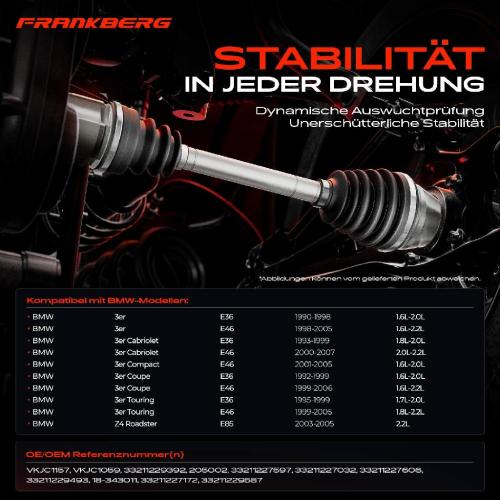 1x Antriebswelle Hinterachse Links oder Rechts für BMW 3er E36 E46 Z4 E85 1990-2007 Bild 1x Antriebswelle Hinterachse Links oder Rechts für BMW 3er E36 E46 Z4 E85 1990-2007