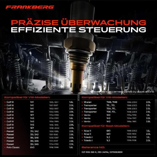 Frankberg 1x Lambdasonde Regelsonde Vor Katalysator für VW Golf 3 1H Passat Transporter T4 Vento Seat Bild Frankberg 1x Lambdasonde Regelsonde Vor Katalysator für VW Golf 3 1H Passat Transporter T4 Vento Seat