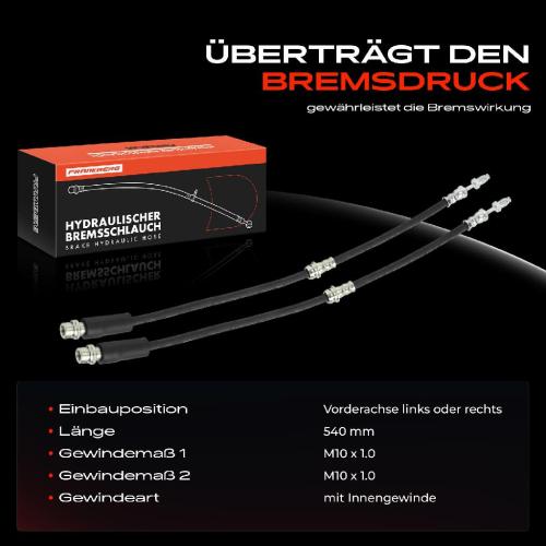 Frankberg 2x Bremsschlauch Bremsschläuche Vorderachse Links oder Rechts für Ford Fusion JU Fiesta V Bild Frankberg 2x Bremsschlauch Bremsschläuche Vorderachse Links oder Rechts für Ford Fusion JU Fiesta V
