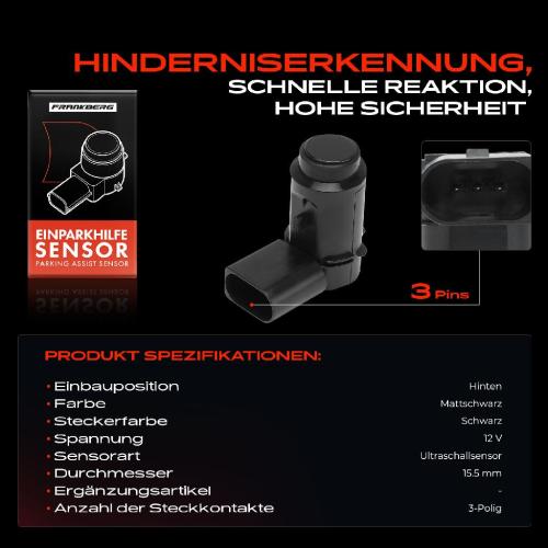 1x Parksensor PDC Sensor Hinten für VW Passat 3C2 3C5 Skoda Octavia 2 1Z3 Bild 1x Parksensor PDC Sensor Hinten für VW Passat 3C2 3C5 Skoda Octavia 2 1Z3