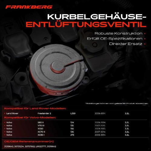 1x Ventil Kurbelgehäusentlüftung für Land Rover Freelander 2 Volvo S80 V70 XC60 Bild 1x Ventil Kurbelgehäusentlüftung für Land Rover Freelander 2 Volvo S80 V70 XC60