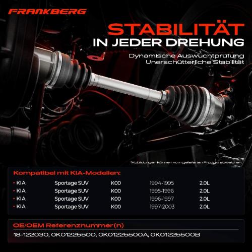 1x Antriebswelle Vorderachse Rechts für KIA Sportage SUV K00 2.0L 1994-2003 Bild 1x Antriebswelle Vorderachse Rechts für KIA Sportage SUV K00 2.0L 1994-2003