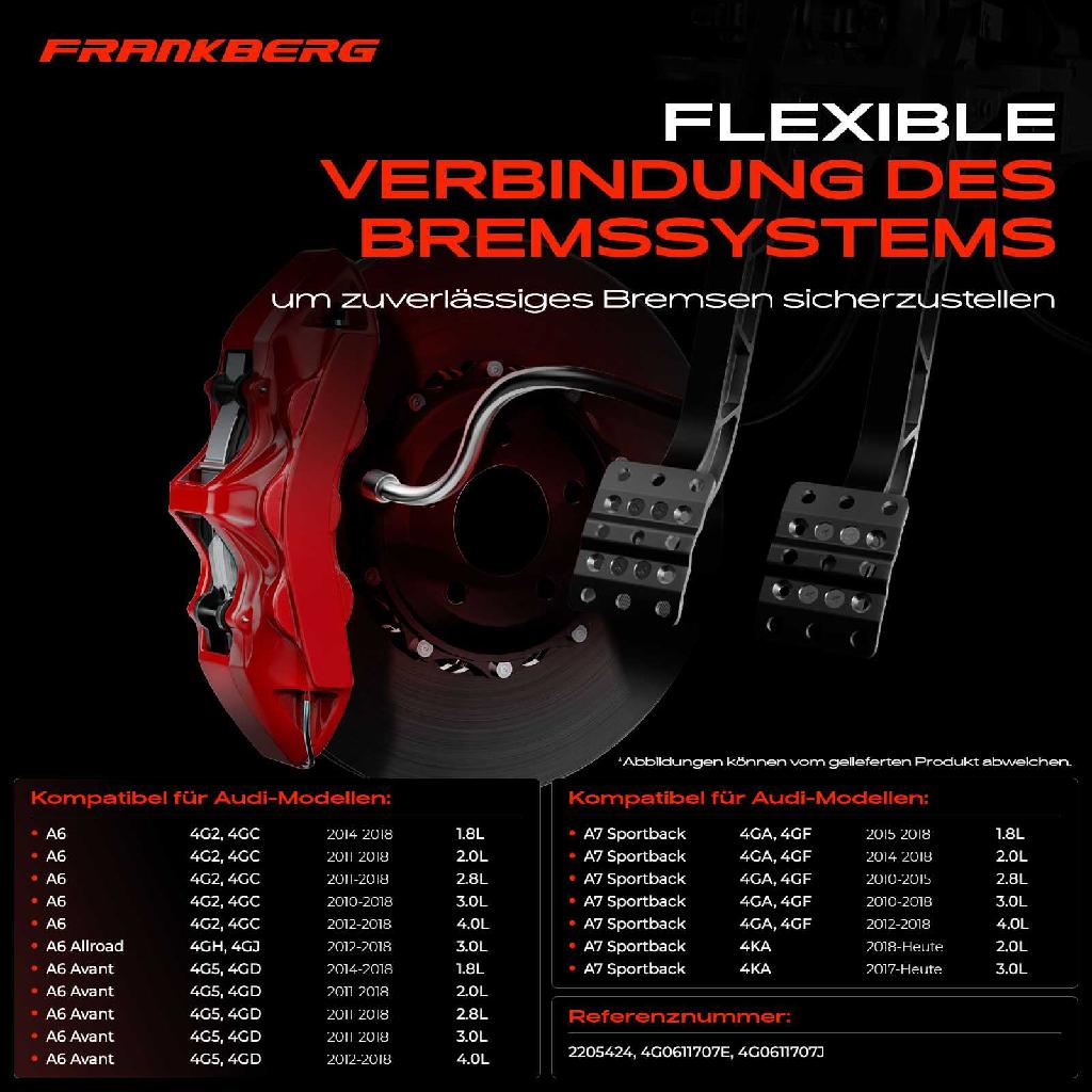 1x Bremsschlauch Bremsschläuche Vorderachse Links oder Rechts für Audi A6 4GH 4G2 A7 4K