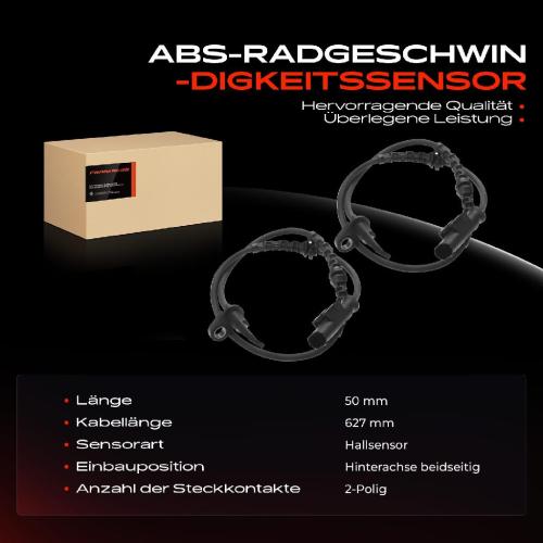 2x ABS Sensor Hinten für Alfa Romeo 159 Sportwagon Brera Spider 1.7L 1.8L 1.9L 2005-2012 Bild 2x ABS Sensor Hinten für Alfa Romeo 159 Sportwagon Brera Spider 1.7L 1.8L 1.9L 2005-2012