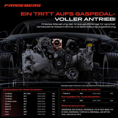 Frankberg 1x Drosselklappe Drosselklappenstutzen für VW Golf IV 1J1 1.4L 1997-2004 Bild Frankberg 1x Drosselklappe Drosselklappenstutzen für VW Golf IV 1J1 1.4L 1997-2004