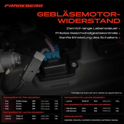 1x Widerstand Vorwiderstand Gebläsemotor für Fiat Doblo Alfa Romeo Lancia Delta 3 Bild 1x Widerstand Vorwiderstand Gebläsemotor für Fiat Doblo Alfa Romeo Lancia Delta 3