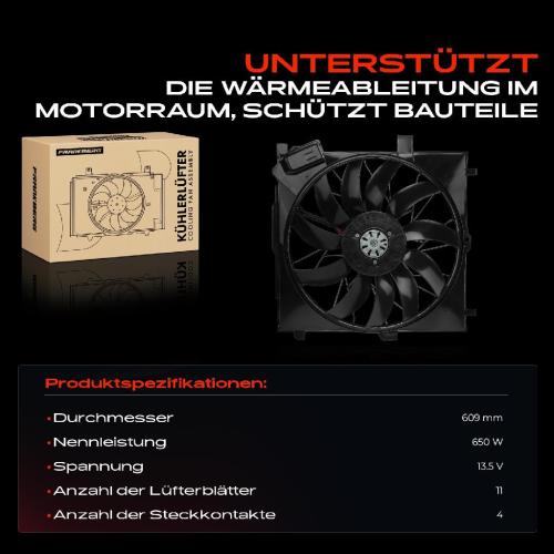 Frankberg 1x Motorkühller Einfachlüfter mit Kühlerlüfterrahmen Mercedes-Benz W463 320 350 400 500 55 63 65 Bild Frankberg 1x Motorkühller Einfachlüfter mit Kühlerlüfterrahmen Mercedes-Benz W463 320 350 400 500 55 63 65