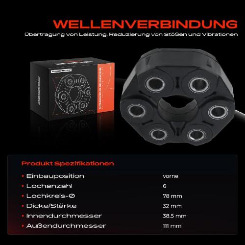 1x Gelenkscheibe Hardyscheibe Kardanwelle Vorne für Hyundai Santa Fé I SM KIA Sportage JE Bild 1x Gelenkscheibe Hardyscheibe Kardanwelle Vorne für Hyundai Santa Fé I SM KIA Sportage JE