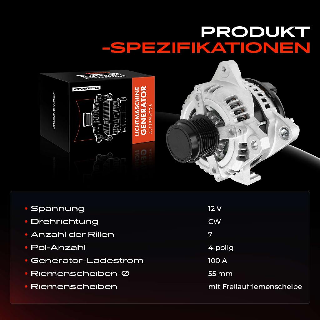 1x Lichtmaschine Generator für Toyota Camry Stufenheck ACV3 MCV3 XV3 2.4L