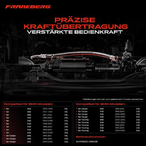 1x Seilzug Feststellbremse Hinterachse links für BMW 3er Cabriolet Coupe Touring E46 316-330 Bild 1x Seilzug Feststellbremse Hinterachse links für BMW 3er Cabriolet Coupe Touring E46 316-330