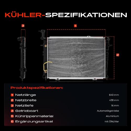 1x Kühler Wasserkühler Motorkühler für Hyundai Tucson KIA Sportage 2.0L 2.7L Bj ab 2004 Bild 1x Kühler Wasserkühler Motorkühler für Hyundai Tucson KIA Sportage 2.0L 2.7L Bj ab 2004