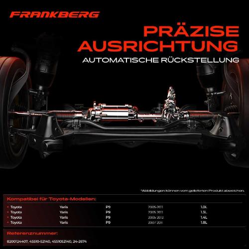 Frankberg 1x Lenkgetriebe Servolenkgetriebe für Toyota Yaris P9 KSP9 SCP9 ZSP9 VVT 2005-2012 Bild Frankberg 1x Lenkgetriebe Servolenkgetriebe für Toyota Yaris P9 KSP9 SCP9 ZSP9 VVT 2005-2012