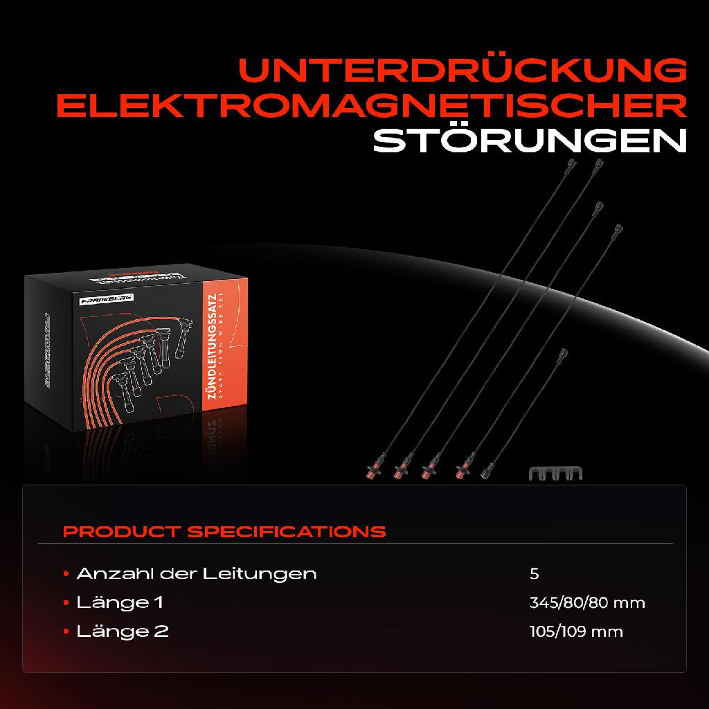 5x Zündleitungssatz Zündkabel für VW Kaefer K 70 48 Cabriolet 1.2L 1.6L