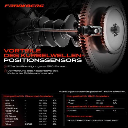 1x Kurbelwellensensor Impulsgeber für Cadillac Escalade Chevrolet S10 Silverado 1500 4.3L 5.7L Bild 1x Kurbelwellensensor Impulsgeber für Cadillac Escalade Chevrolet S10 Silverado 1500 4.3L 5.7L